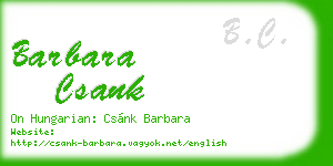 barbara csank business card